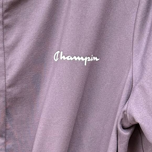 Champion Women Activewear Top Large Purple Logo Graphic Cropped Long Sleeve - Picture 2 of 4